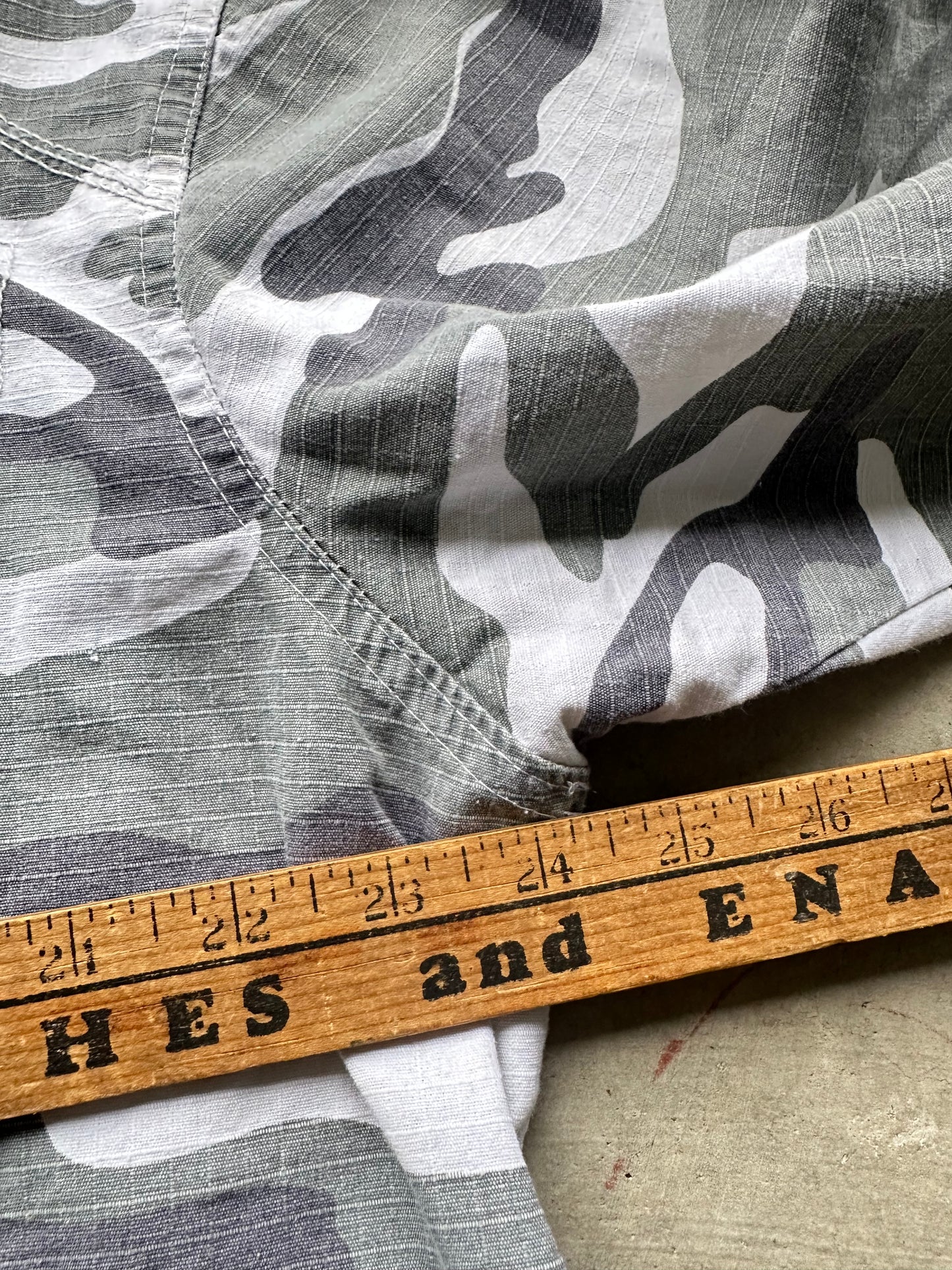 Snow Camo Script Button Up