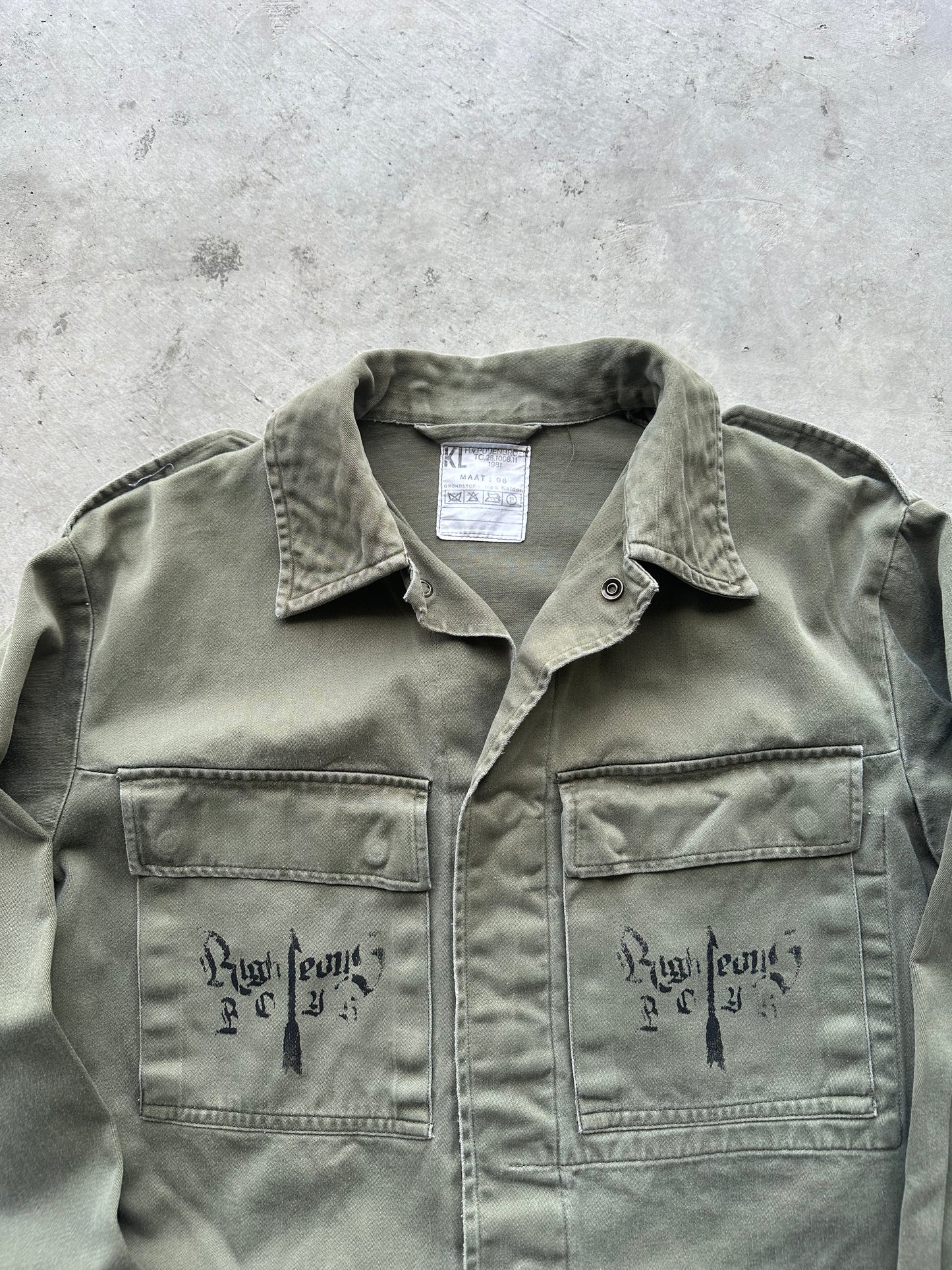 Military ‘Script’ Button Up