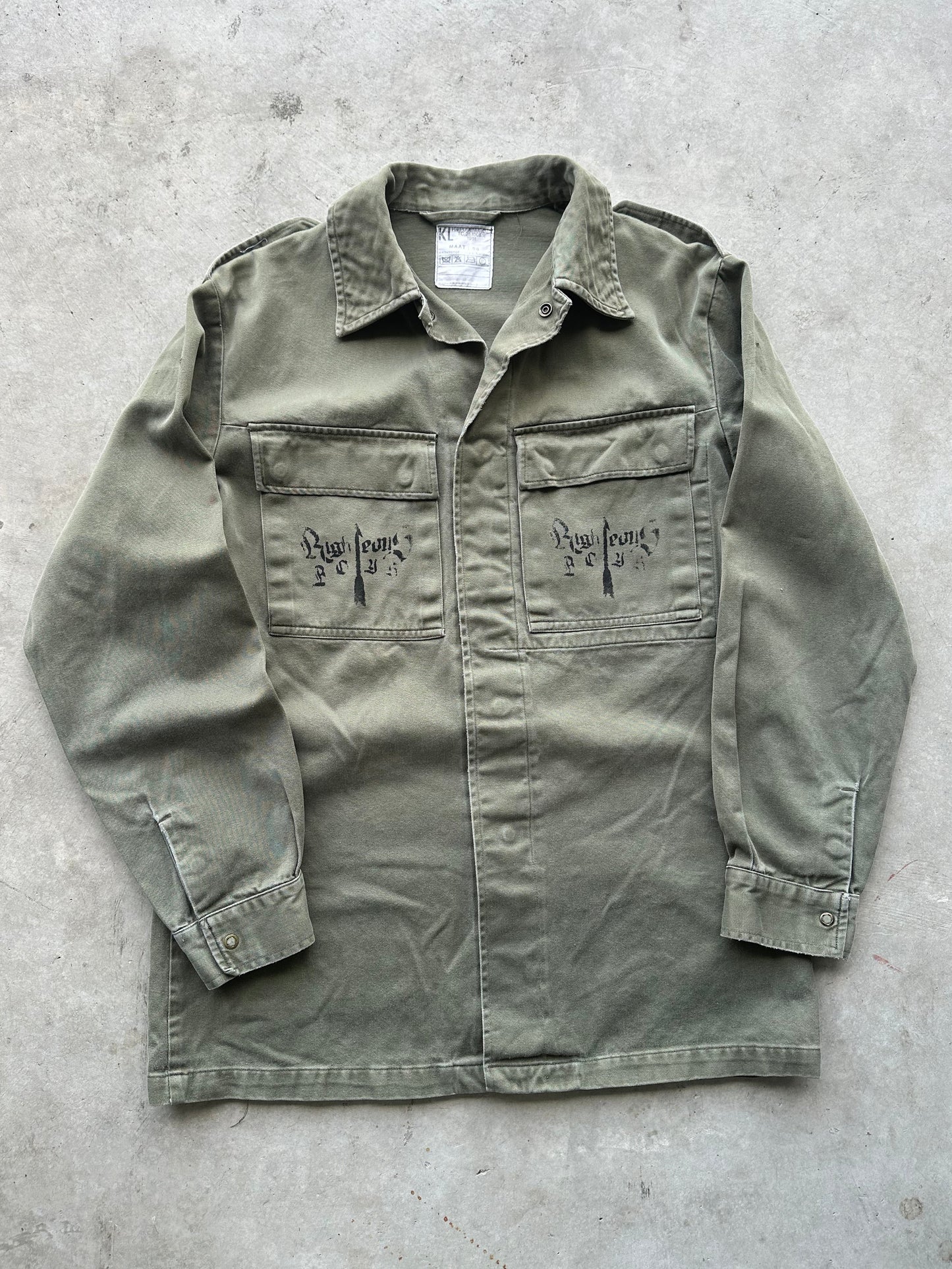 Military ‘Script’ Button Up