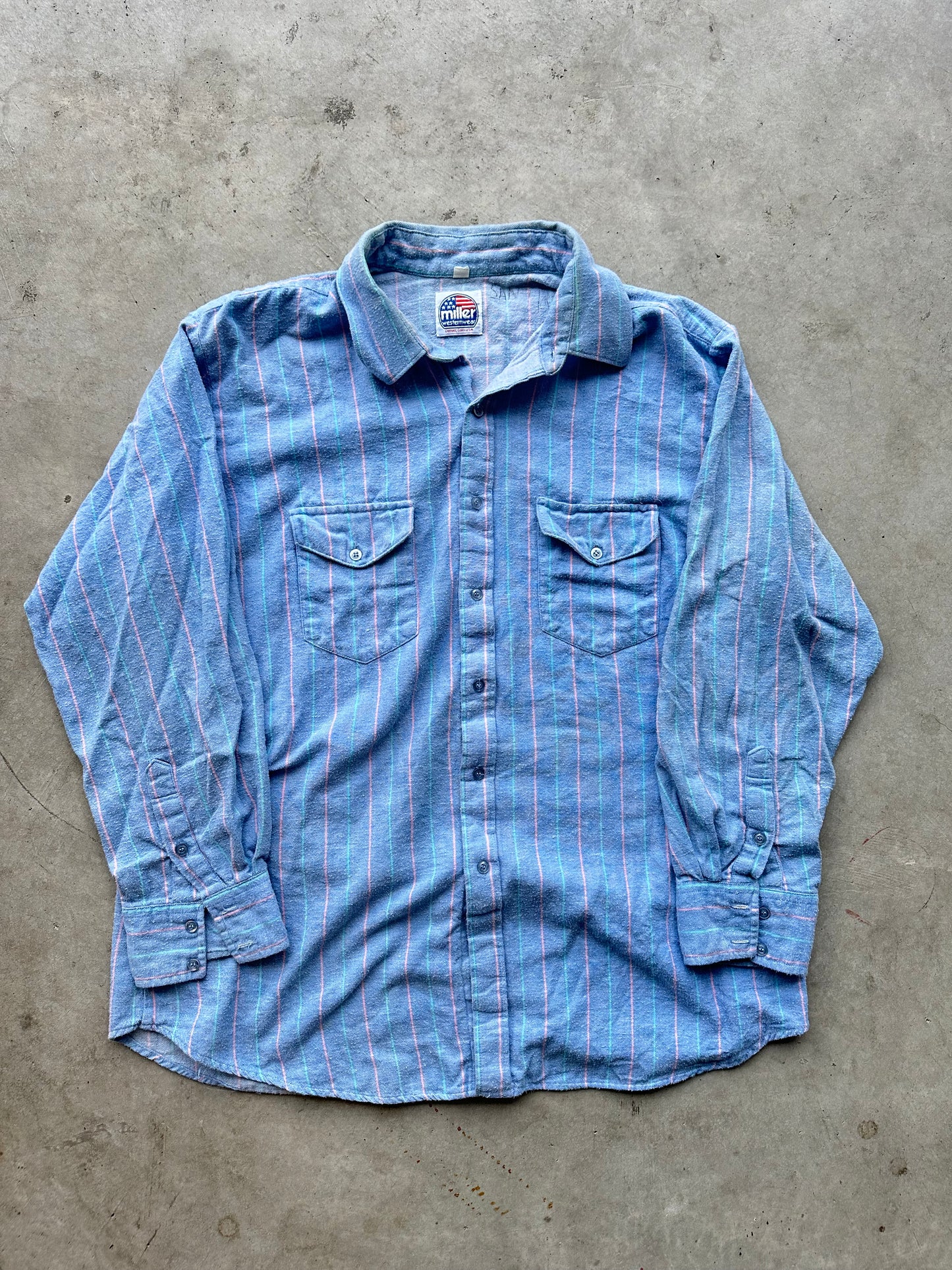 Blue Script Flannel
