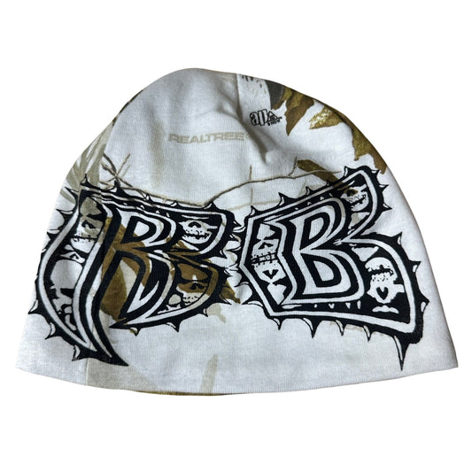 WHITE REAL-TREE BEANIE