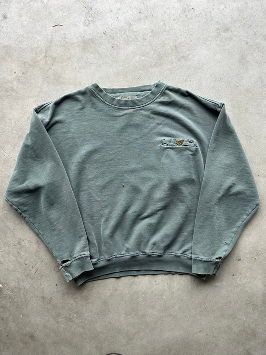 Army Green Thrashed Crewneck - Size L