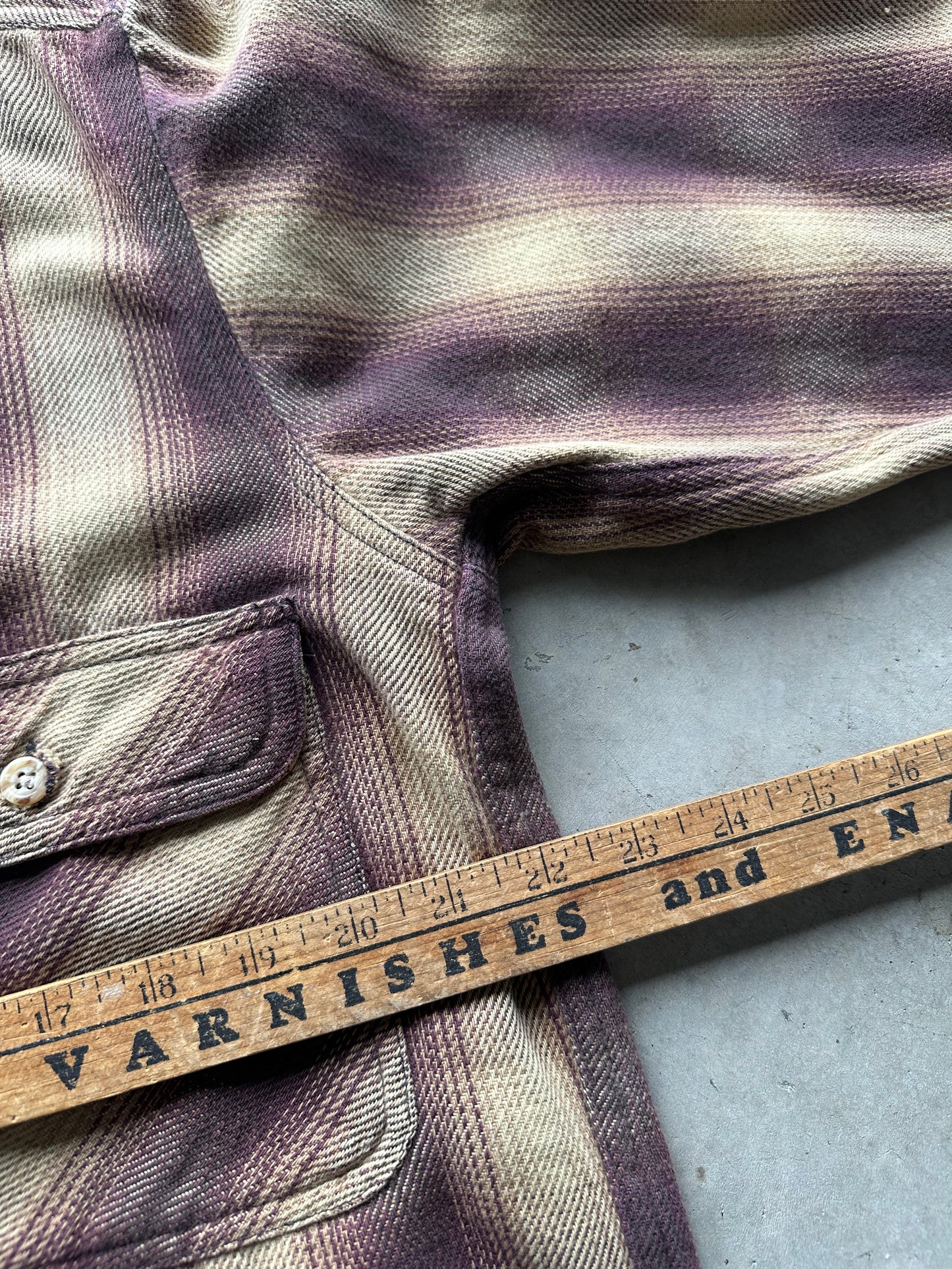 Plaid Script Button Up - Size M