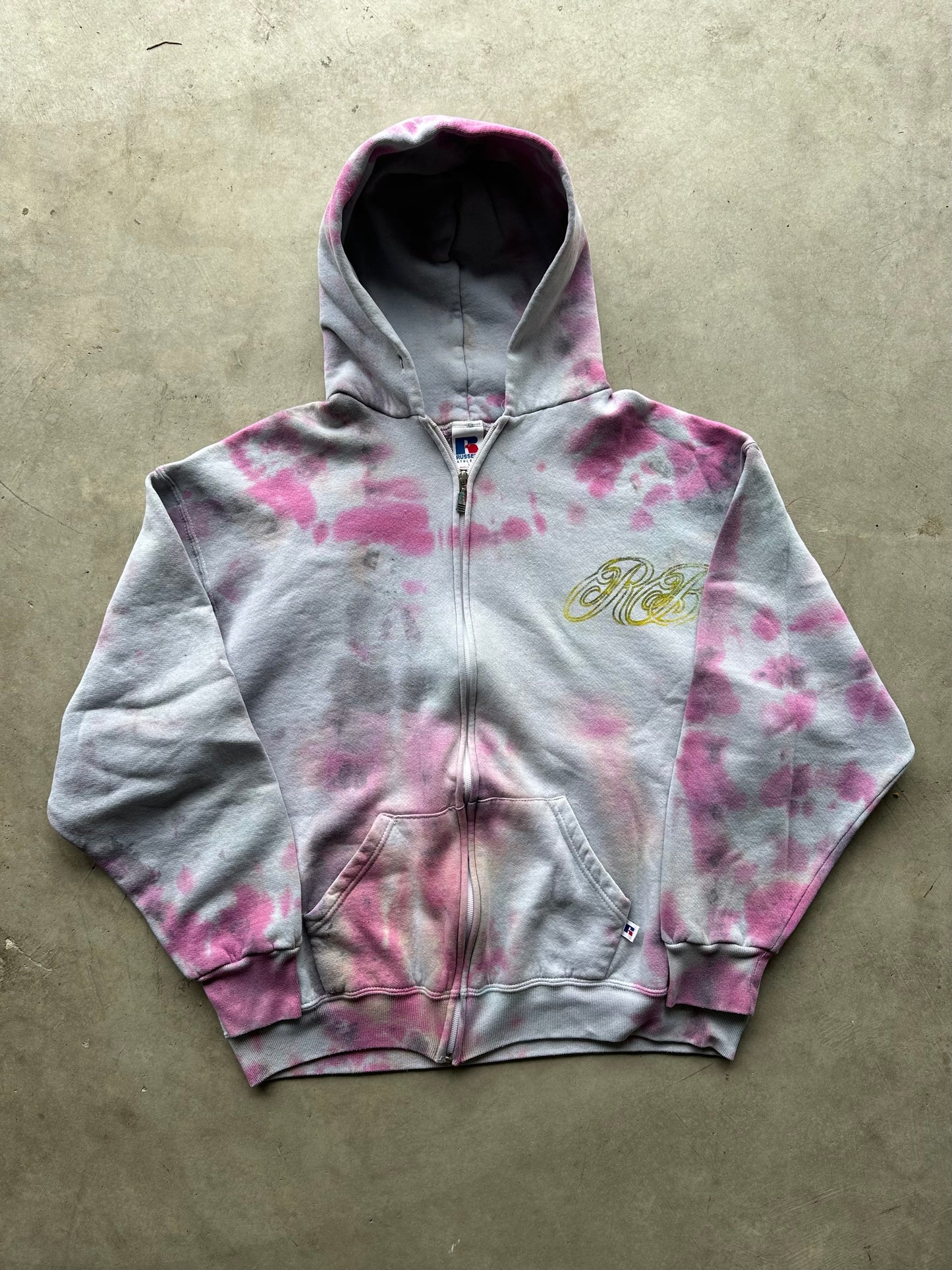 Tie Dye Script Russell Hoodie - Size L
