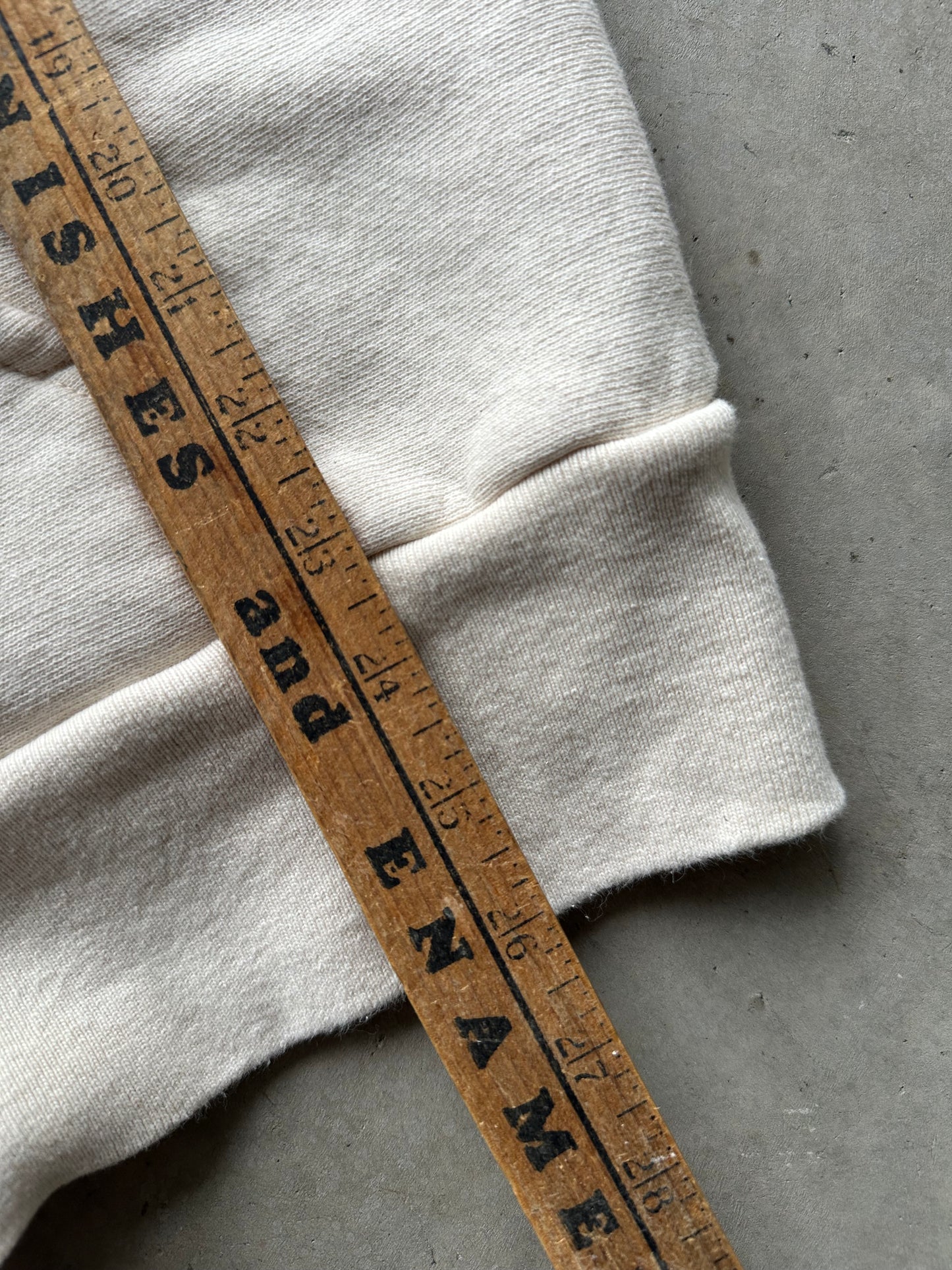 Cream/Green Script Zip Up Hoodie - Size XL