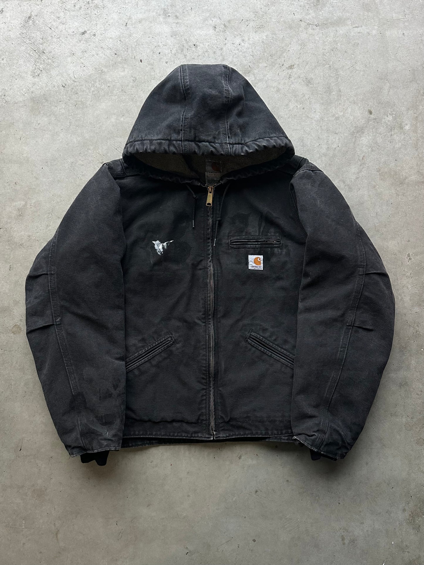 Vintage Black Reworked Hooded Detroit Style Carhartt Jacket