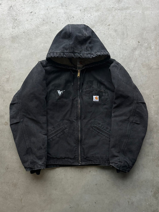 Vintage Black Reworked Hooded Detroit Style Carhartt Jacket