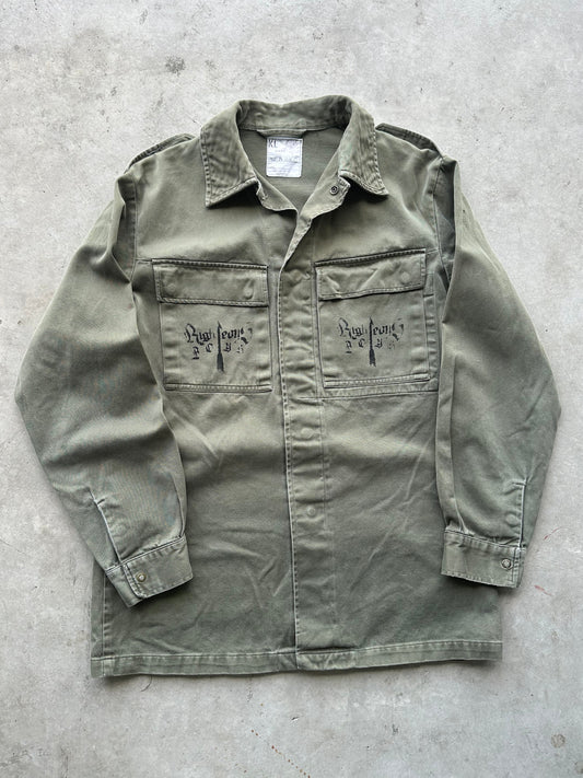 Military Script Button Up - Size XL
