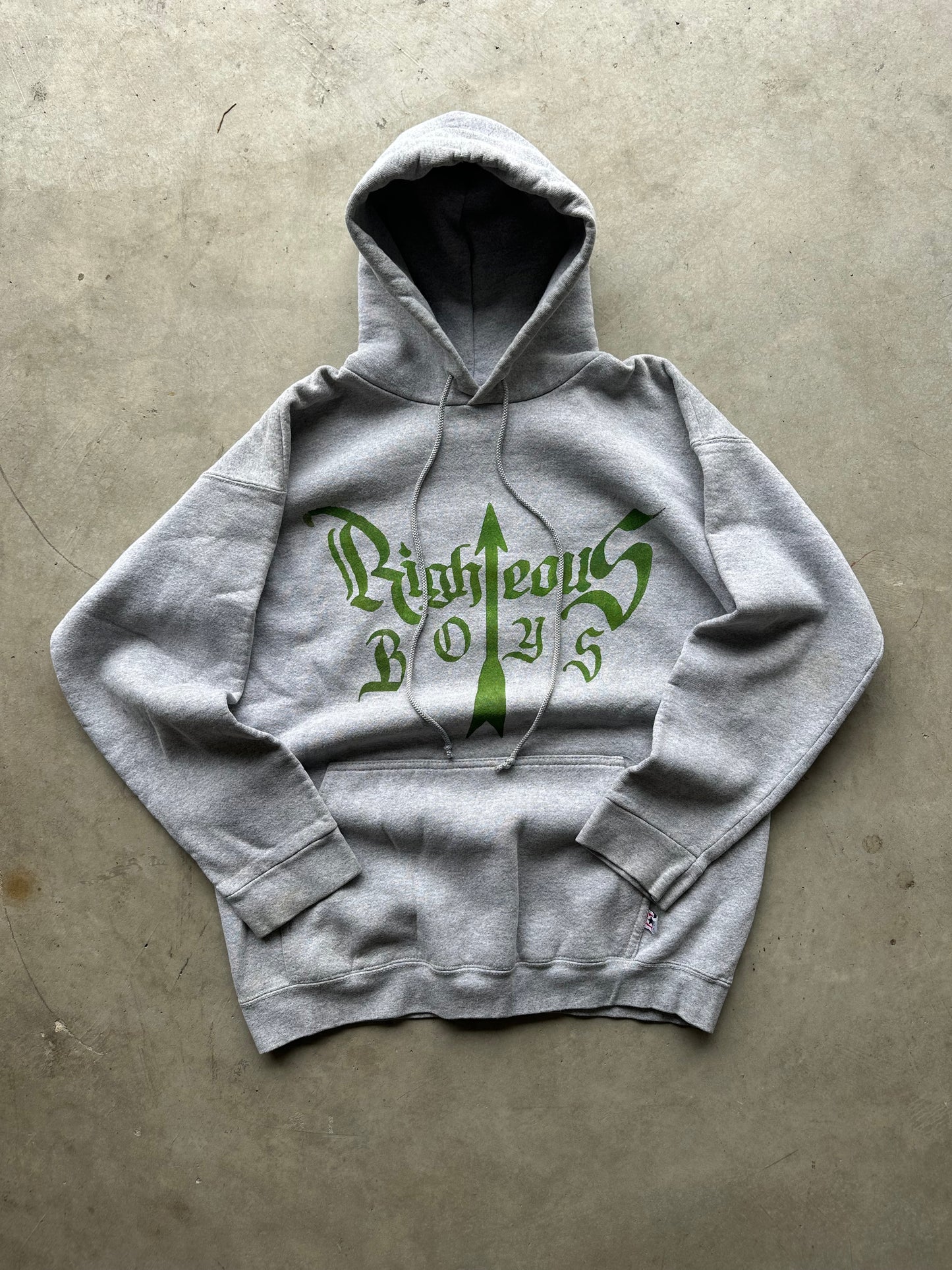 Gray Script Pullover Hoodie - Size L