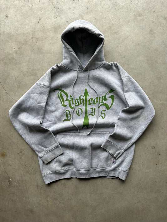 Gray Script Pullover Hoodie - Size L